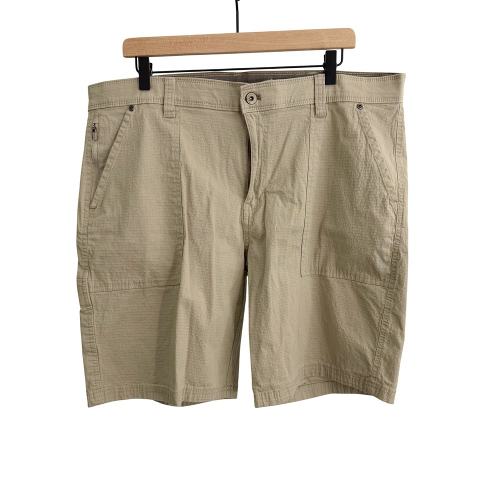 Weatherproof Khaki Utility Cargo Shorts Tan Size 38 Hiking Workwear Outdoor